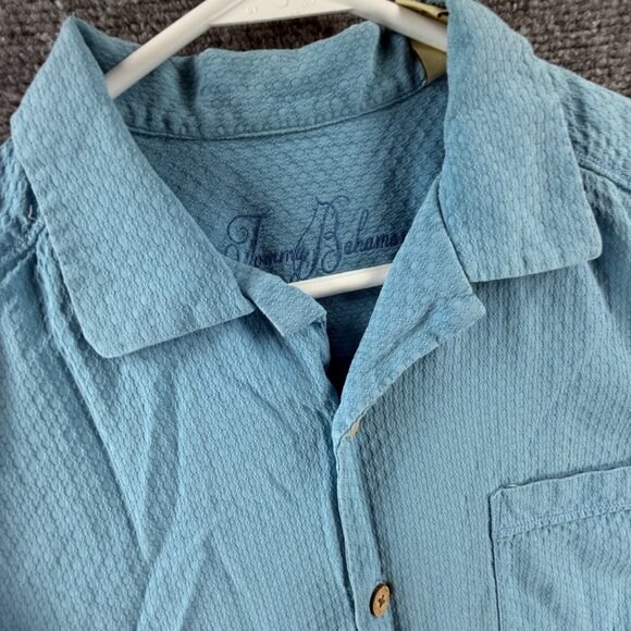 Tommy Bahama THATS HOW I ROLL GOLF Graphic Print Silk Rayon Cotton Small Blue - Picture 10 of 12